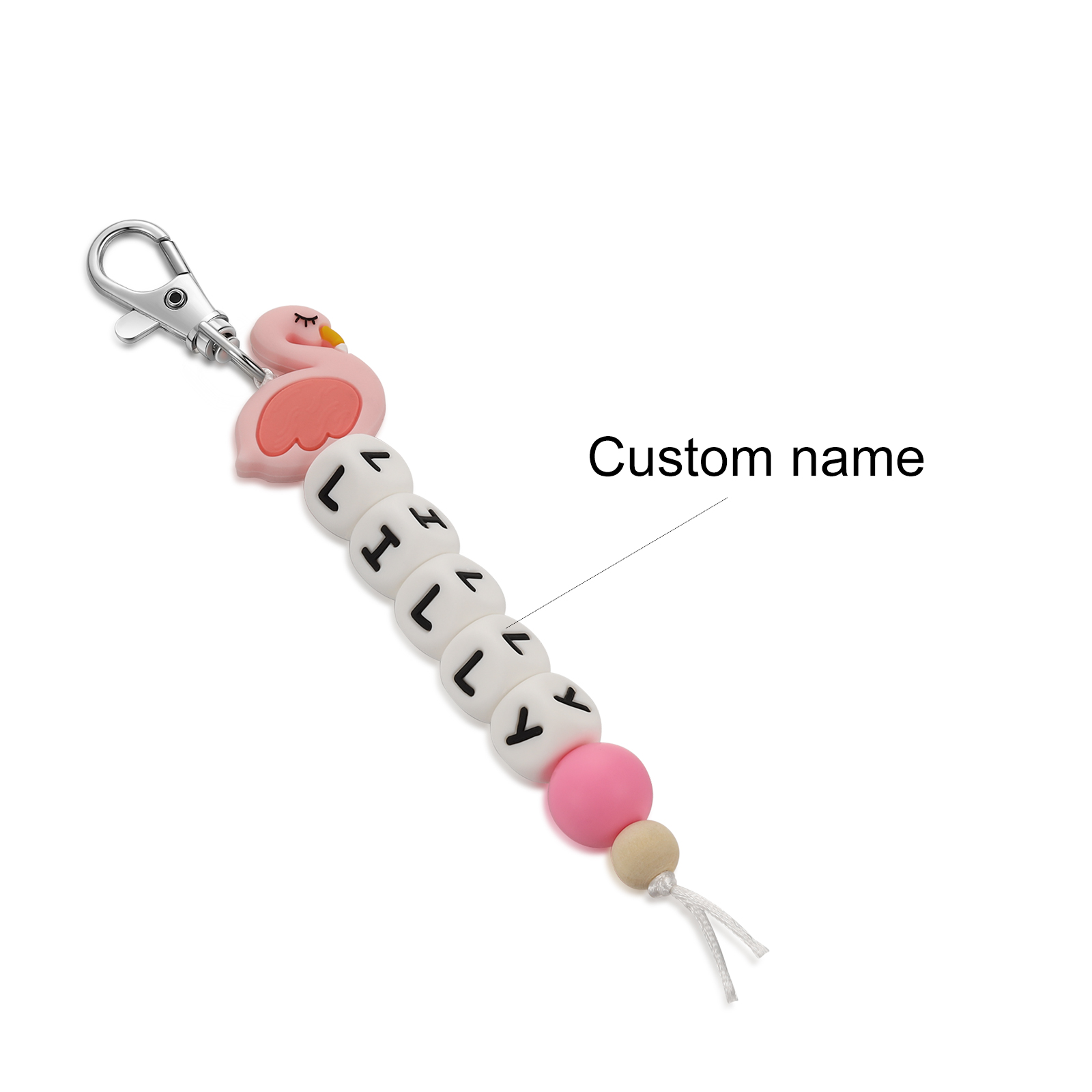 Personalised Name Keychain Custom Name Swan Keychain for kids-Jessemade AU