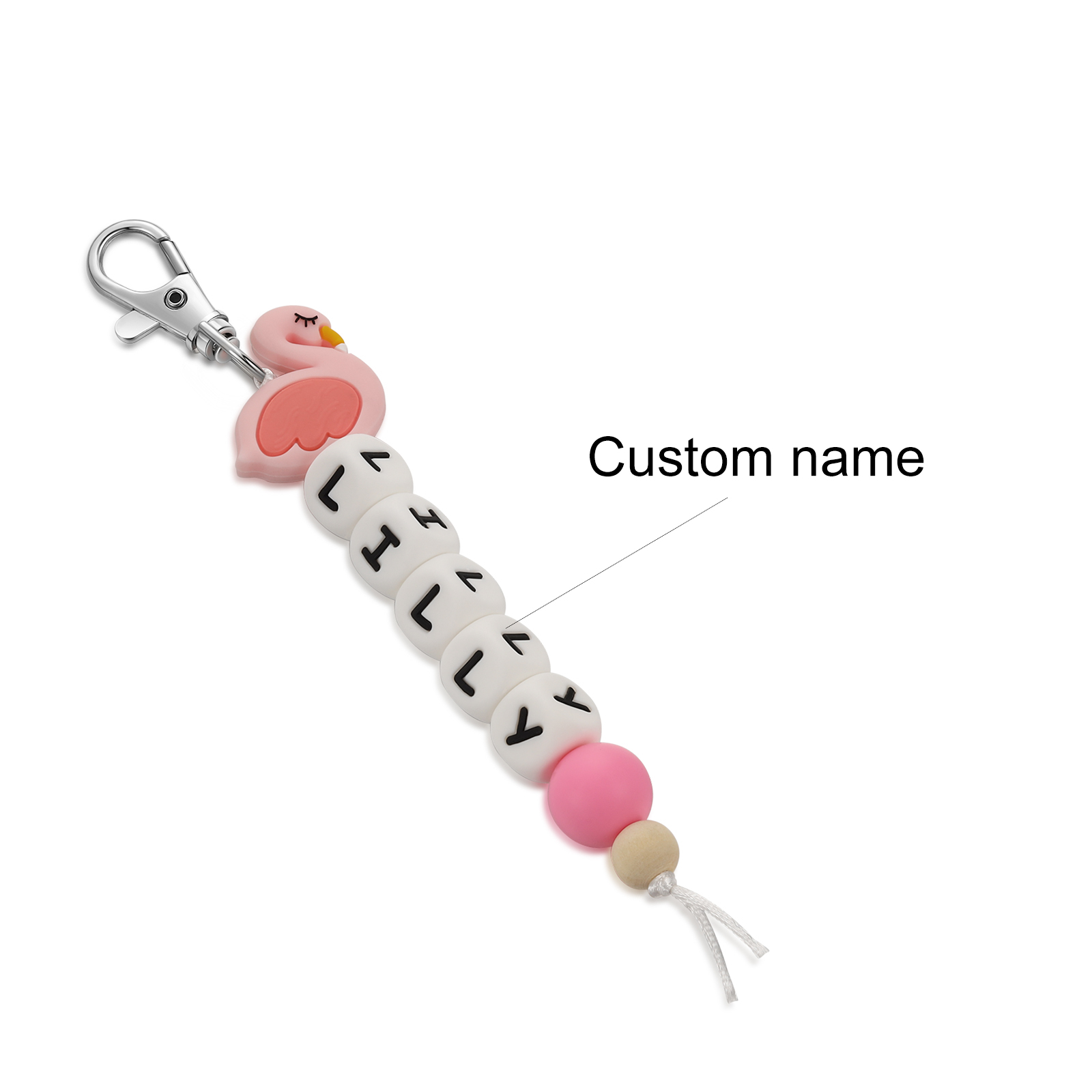 Personalised Name Keychain Custom Name Swan Keychain for kids-Jessemade AU