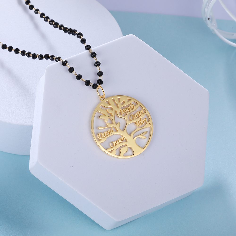 Personalised Family Tree Necklace Custom 5 Names Necklace Gift For Mother-Jessemade AU