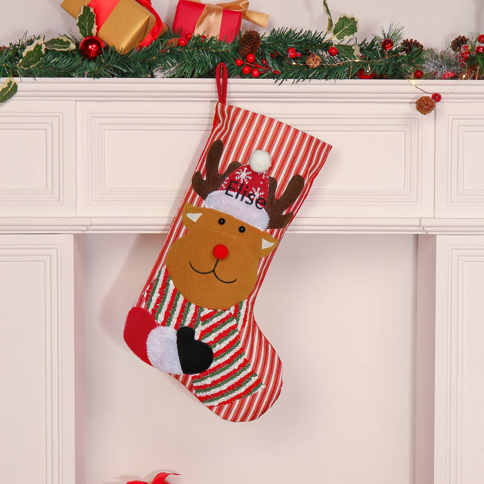 Christmas Stockings Ornaments Customised 1 Name Fireplace Decor Personalised Christmas Gifts for Family Friends-Jessemade AU