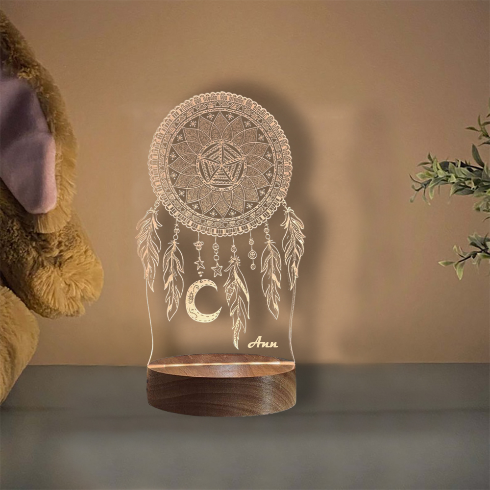 Personalised Dream Catcher Night Light Custom Name Gifts For Kids-Jessemade AU