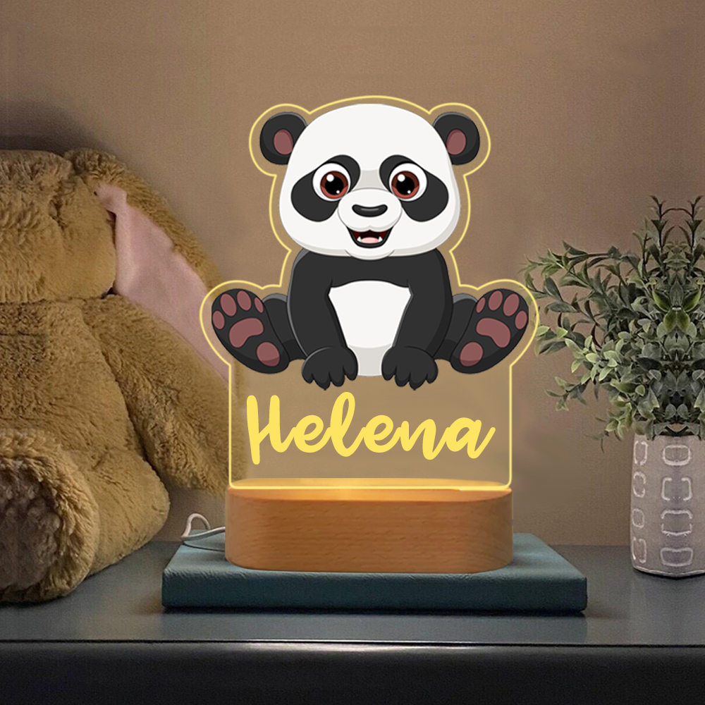 Personalised Name Acrylic Panda Night Light LED Lamp Gifts For Kids-Jessemade AU