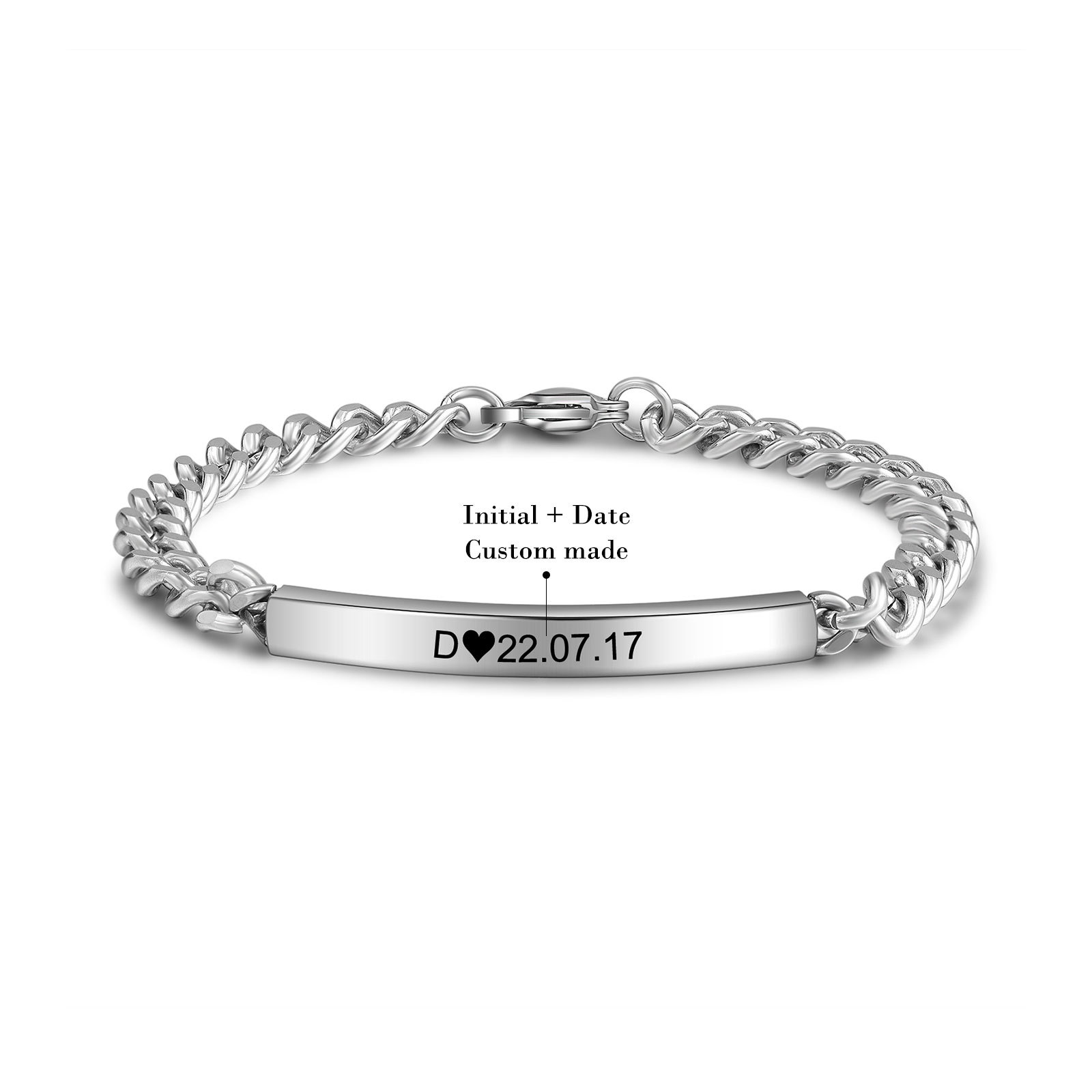 2024 Valentines Day Gifts Personalised Cuban Chain Bracelet Custom Text Women's Bracelet for Her-Jessemade AU