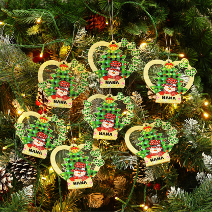 2 Names - Personalised Heart Christmas Tree Ornament Customised Name & Text Acrylic Snowman Hanging Ornaments Gift for Family-Jessemade AU