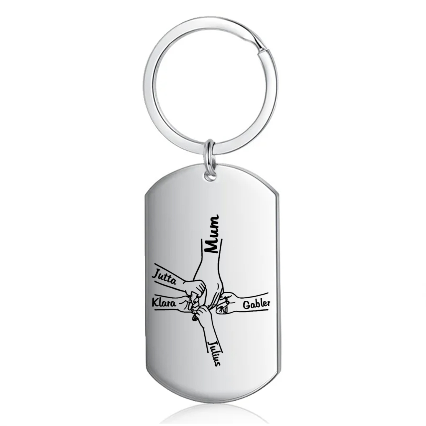 5 Names - Personalised Name Keychain Holding Hands Keychain Mother's Day Gifts For Grandma/Mother-Jessemade AU