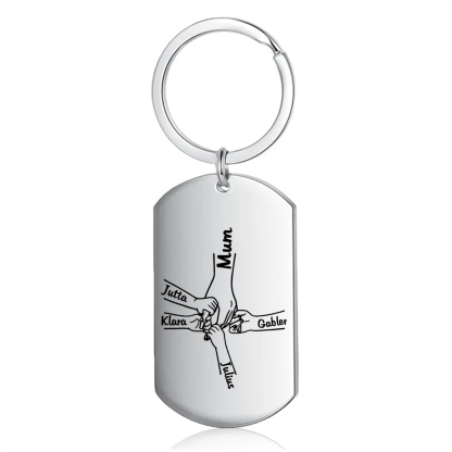 5 Names - Personalised Name Keychain Holding Hands Keychain Mother's Day Gifts For Grandma/Mother-Jessemade AU