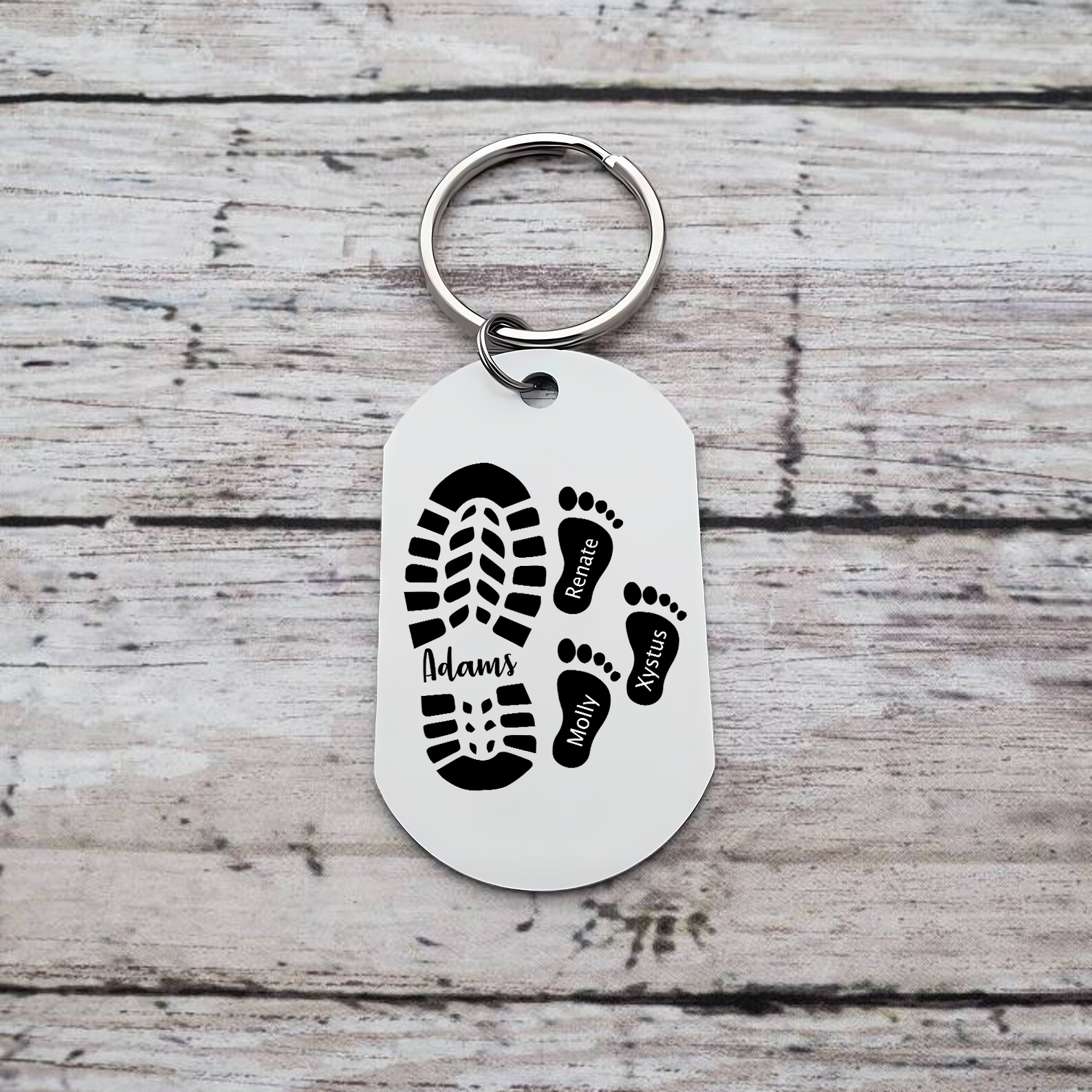 Personalised 4 Names Keychain Custom Dad Shoe Baby Foot Keychain Father's Day Gifts-Jessemade AU