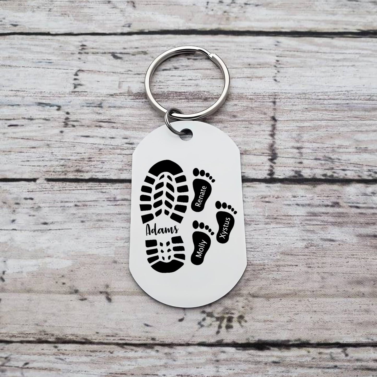 Personalised 4 Names Keychain Custom Dad Shoe Baby Foot Keychain Father's Day Gifts-Jessemade AU