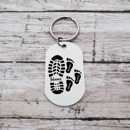 Personalised 4 Names Keychain Custom Dad Shoe Baby Foot Keychain Father's Day Gifts-Jessemade AU