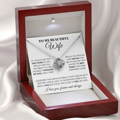 To My Beautiful Wife Love Knot Necklace Gift Set for Her-Jessemade AU