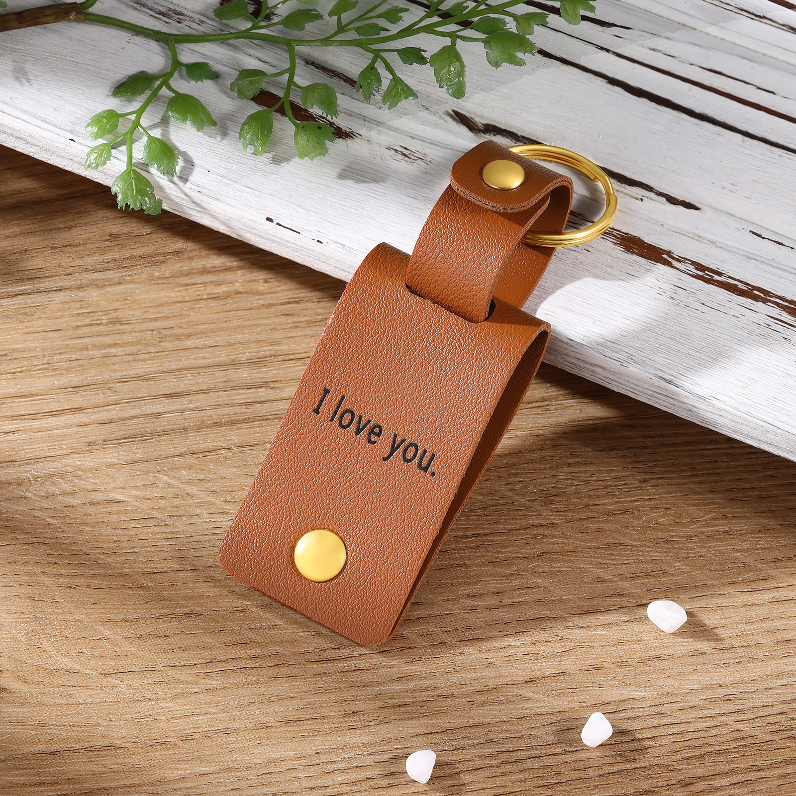 Personalised Photo Keychain Customised with Text Leather Keyring Couple Keychain Gift for Him/her-Jessemade AU
