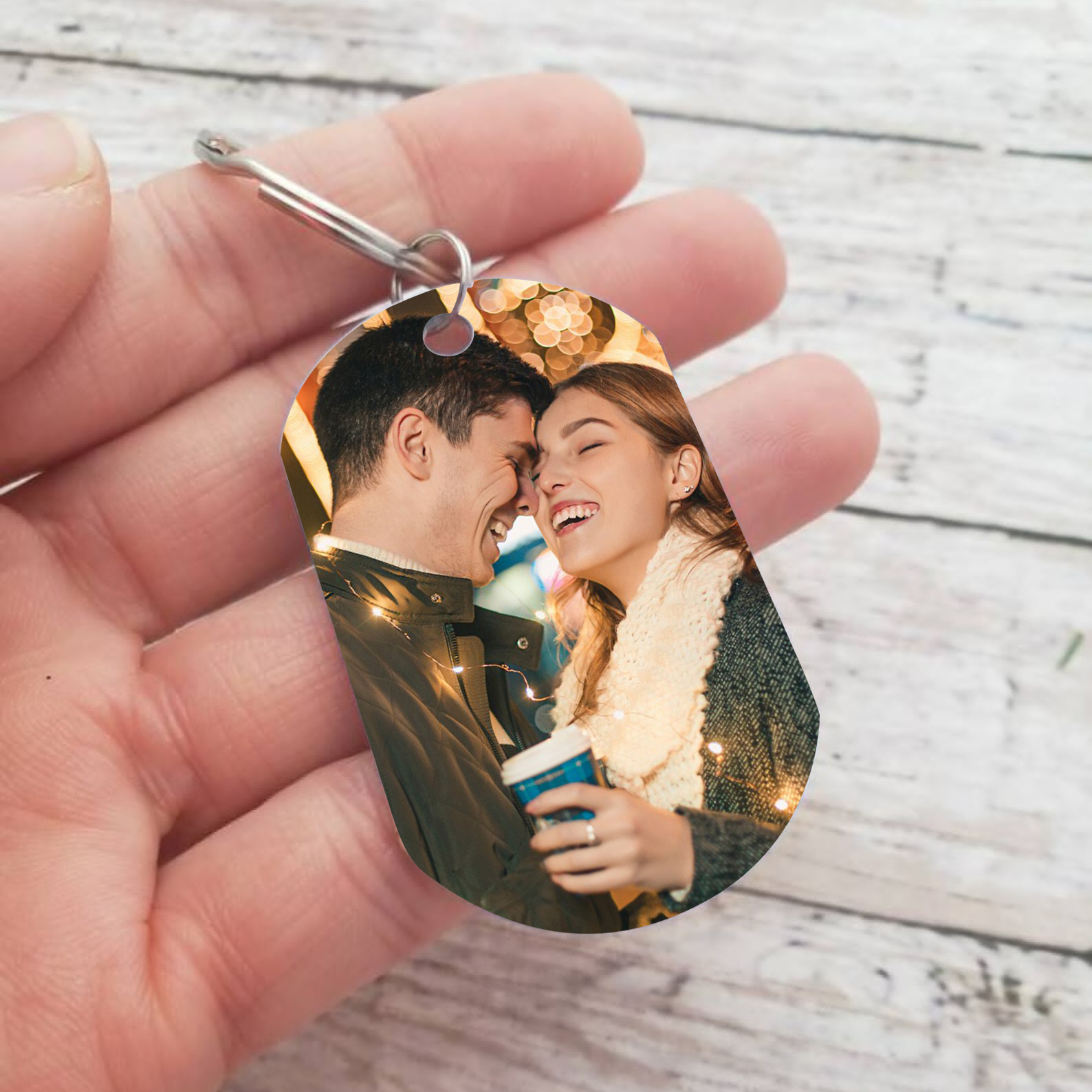Personalised Couple Photo Keychain Custom 2 Names & Text & Year Keyring Pinky Swear Special Gifts-Jessemade AU