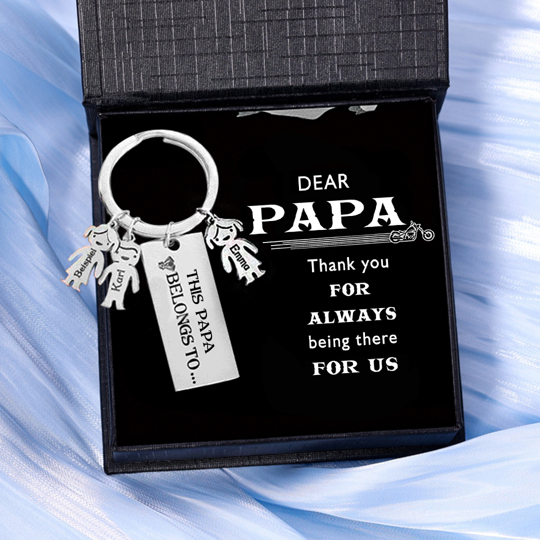 3 Names-Personalised 3 Children's Name Keychain-To My Dad-Gift Box Gift Card Set-Jessemade AU