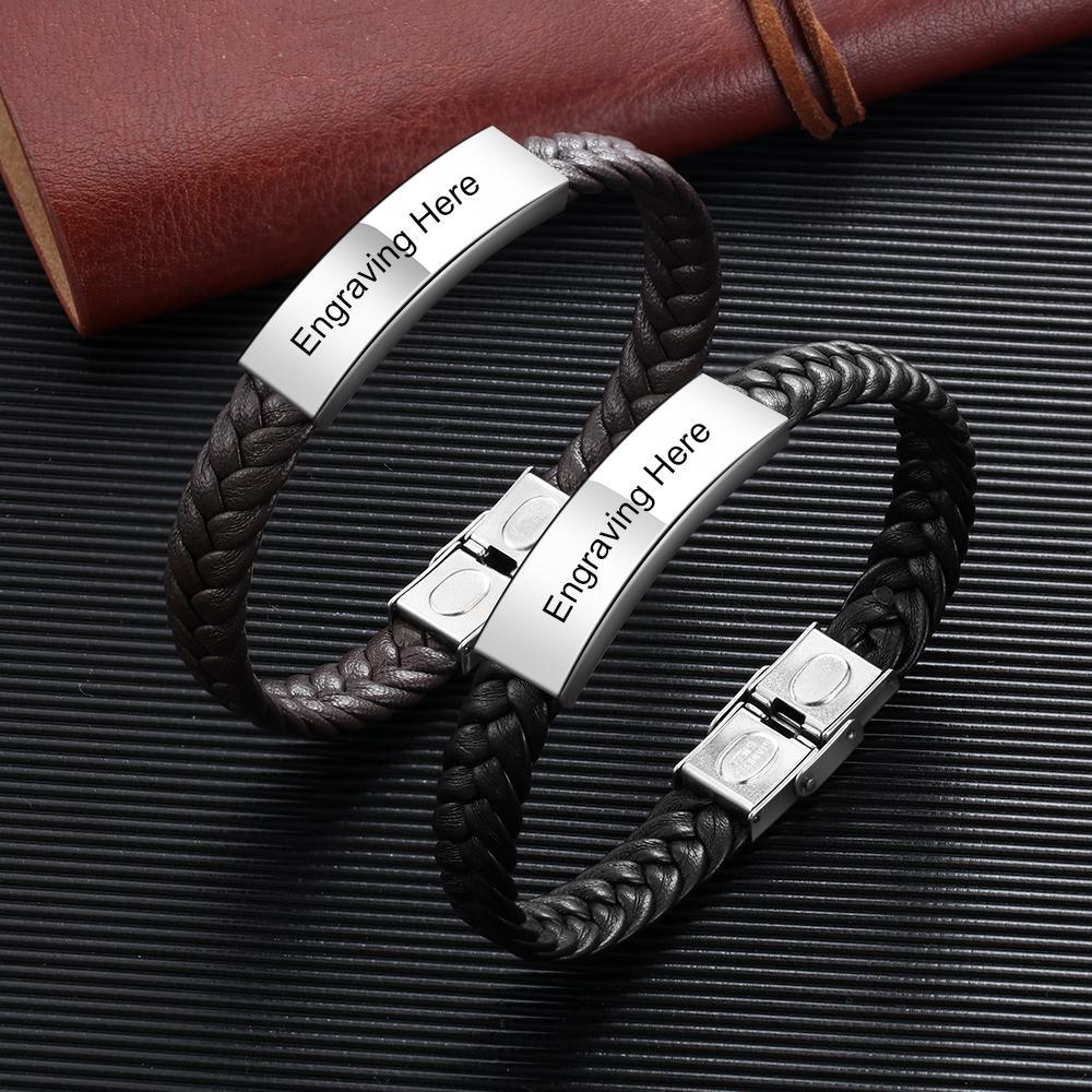 Personalised Men's Engraving Bracelet For Him Gift for Dad-Jessemade AU
