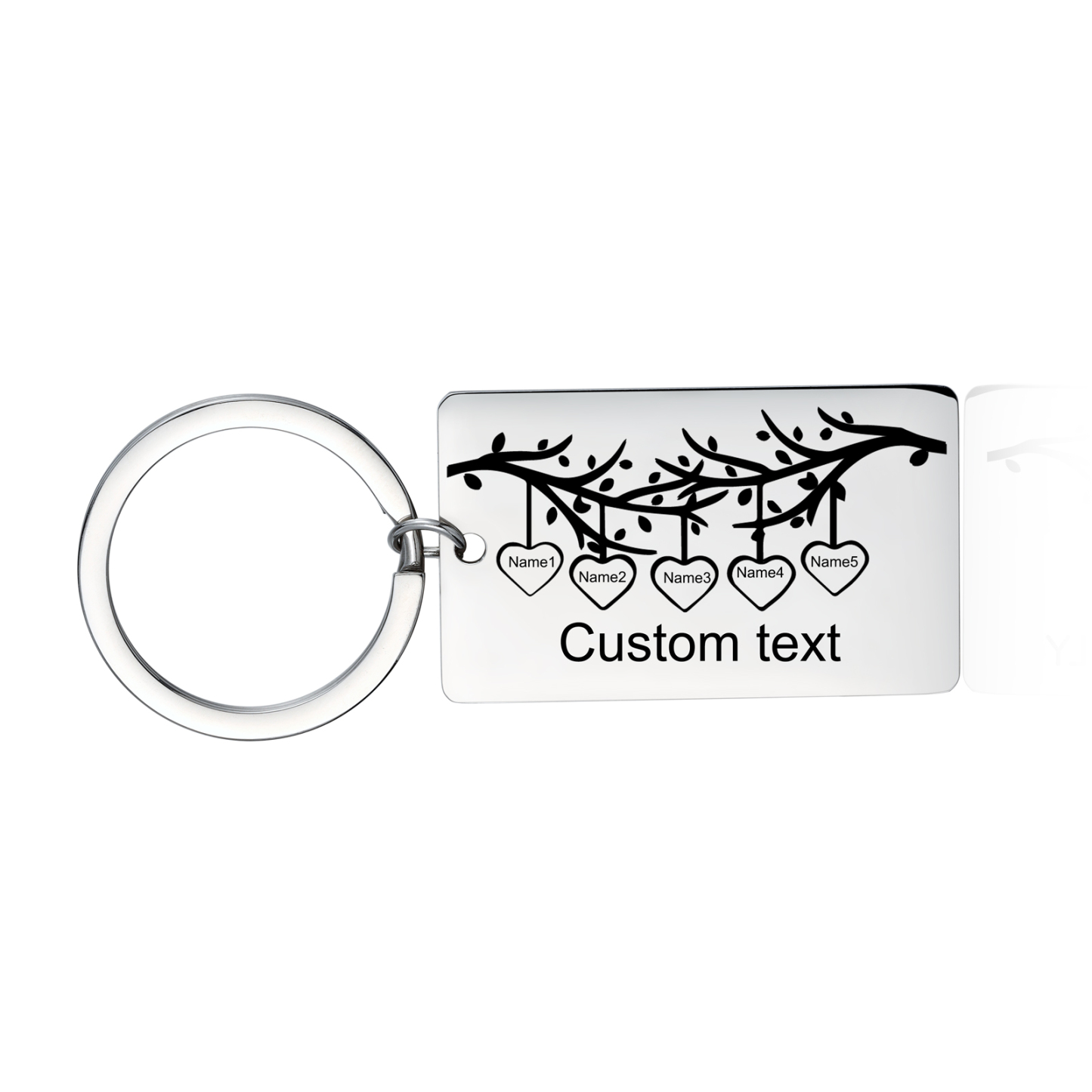 Custom Family Tree Keychain with 5 Names Personalised Dog Tag keyring-Jessemade AU