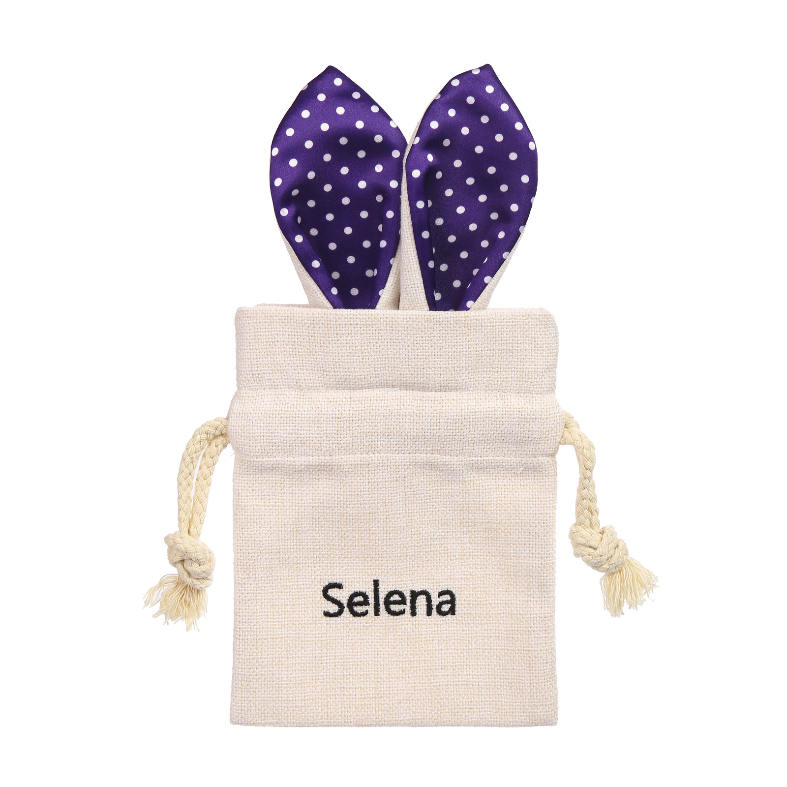 Personalised Bunny Tote Bag Customised with Name Bunny Drawstring Bag Easter Gifts-Jessemade AU