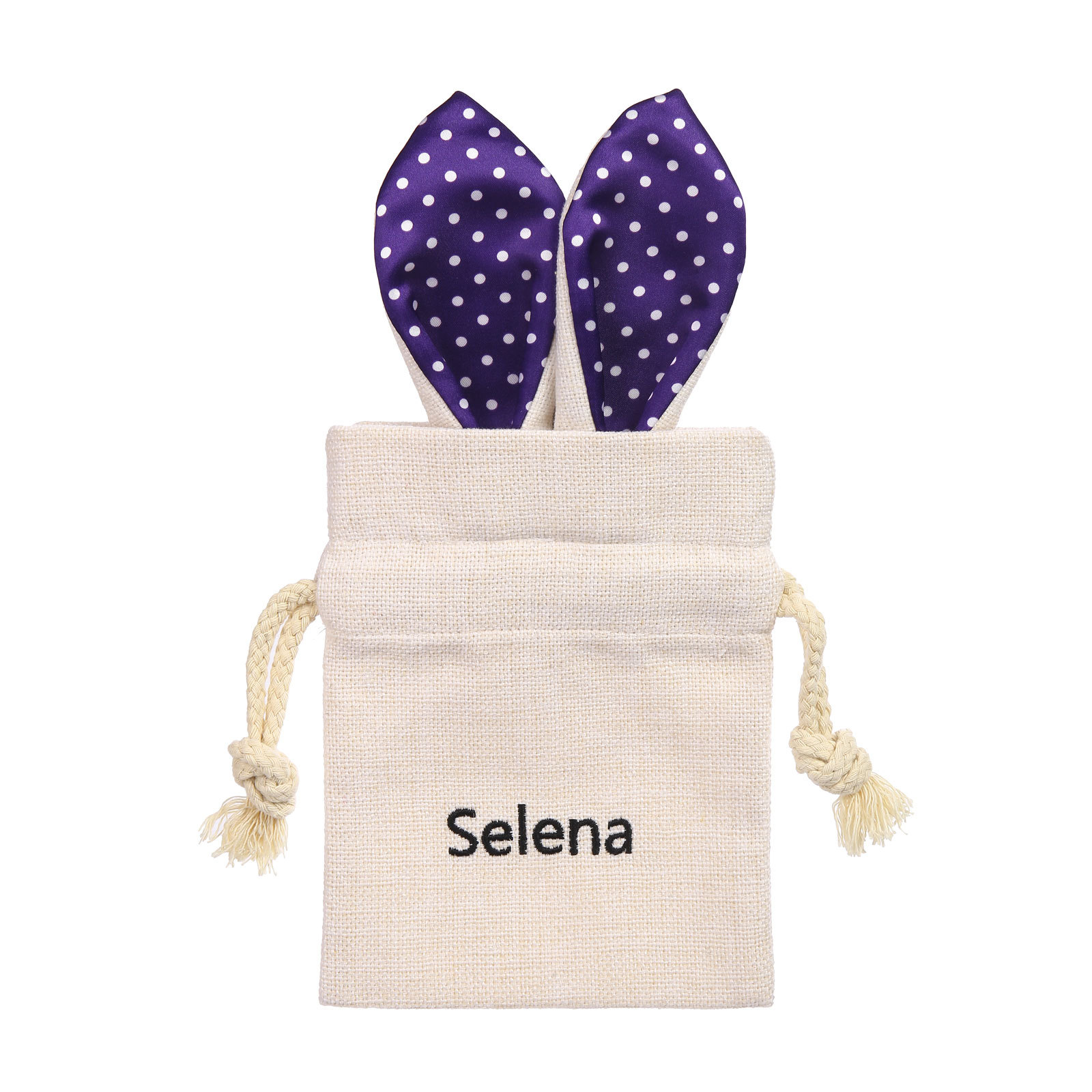 Personalised Bunny Tote Bag Customised with Name Bunny Drawstring Bag Easter Gifts-Jessemade AU