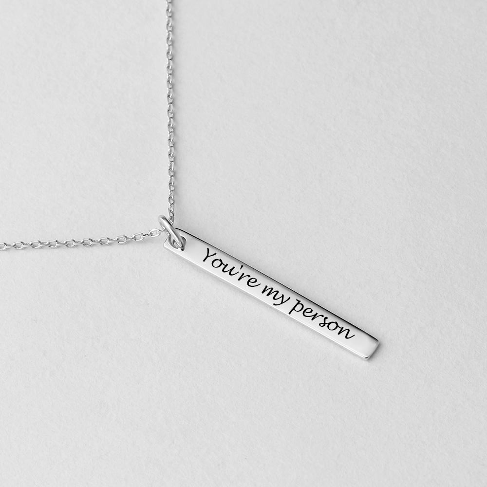 You're My Person Custom Engraving Bar Necklace-Jessemade AU