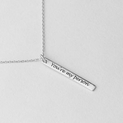 You're My Person Custom Engraving Bar Necklace-Jessemade AU