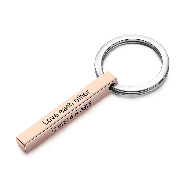 Personalised Stainless Steel Keychain Customised 4 Texts Keyring Gift for Him/Her-Jessemade AU