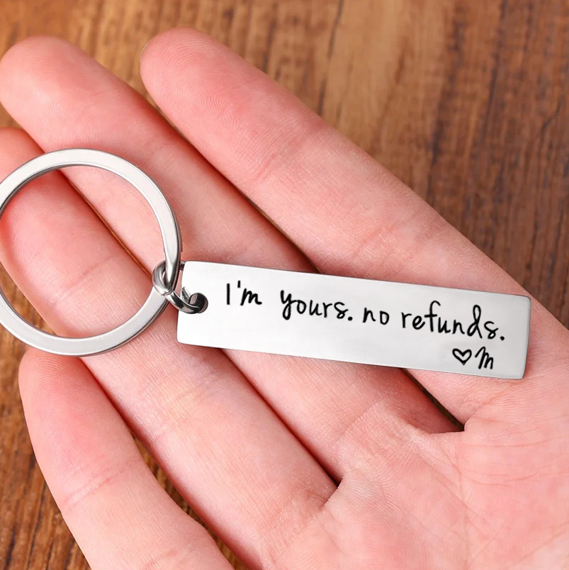 Funny Couple Keychain Personalised Initial Key Rings I'm yours. no refunds Funny Gift for Couple-Jessemade AU