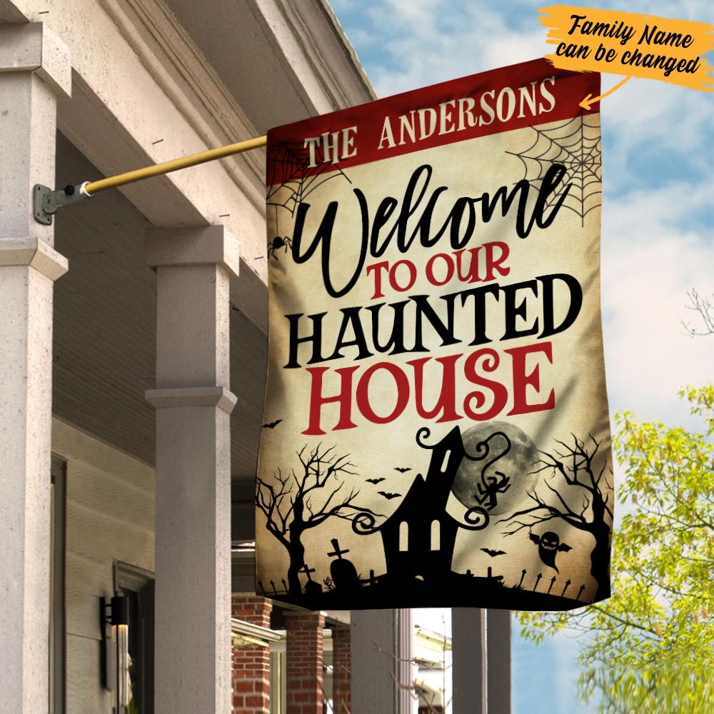 Personalised Halloween Garden Flag "Welcome to Our Haunted House"-Jessemade AU