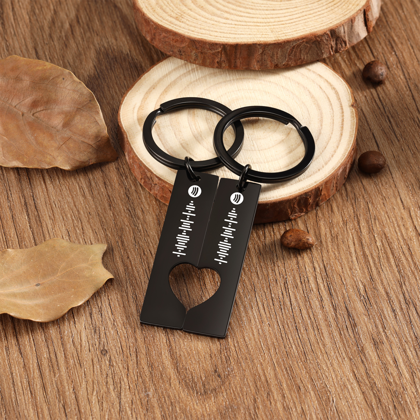Personalised Scannable Spotify Code Keychain Heart Music Keychain for Couple-Jessemade AU