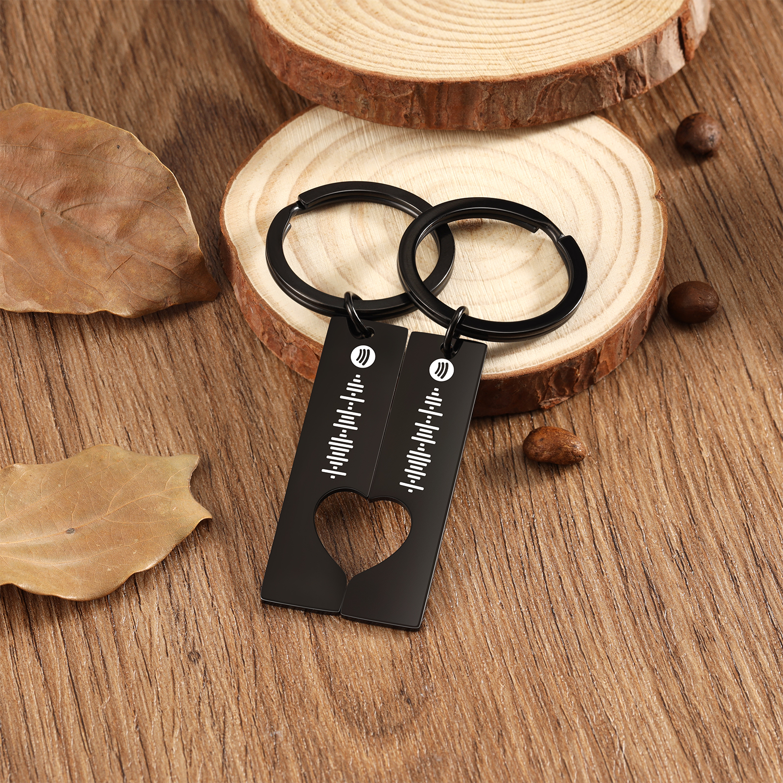 Personalised Scannable Spotify Code Keychain Heart Music Keychain for Couple-Jessemade AU