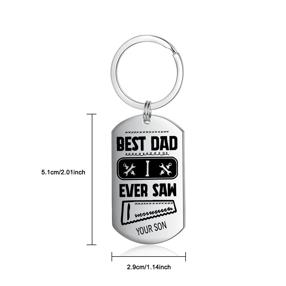 Best Dad I Ever Saw Personalised Father Keychain-Jessemade AU