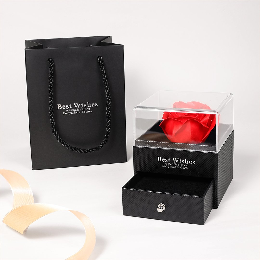 Preserved Rose Flower Exquisite Jewelry Gift Box With Gift Package-Jessemade AU