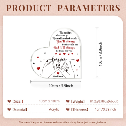 Acrylic Heart Keepsake Custom 2 Names Ornament Valentine's Day Gift for Friends/Couples - I'll Always Be There For You-Jessemade AU