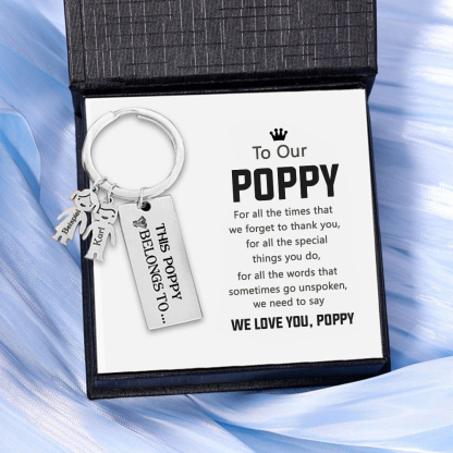 2 Names-Personalised 2 Children's Name Keychain-To My Dad-Gift Box Gift Card Set-Jessemade AU