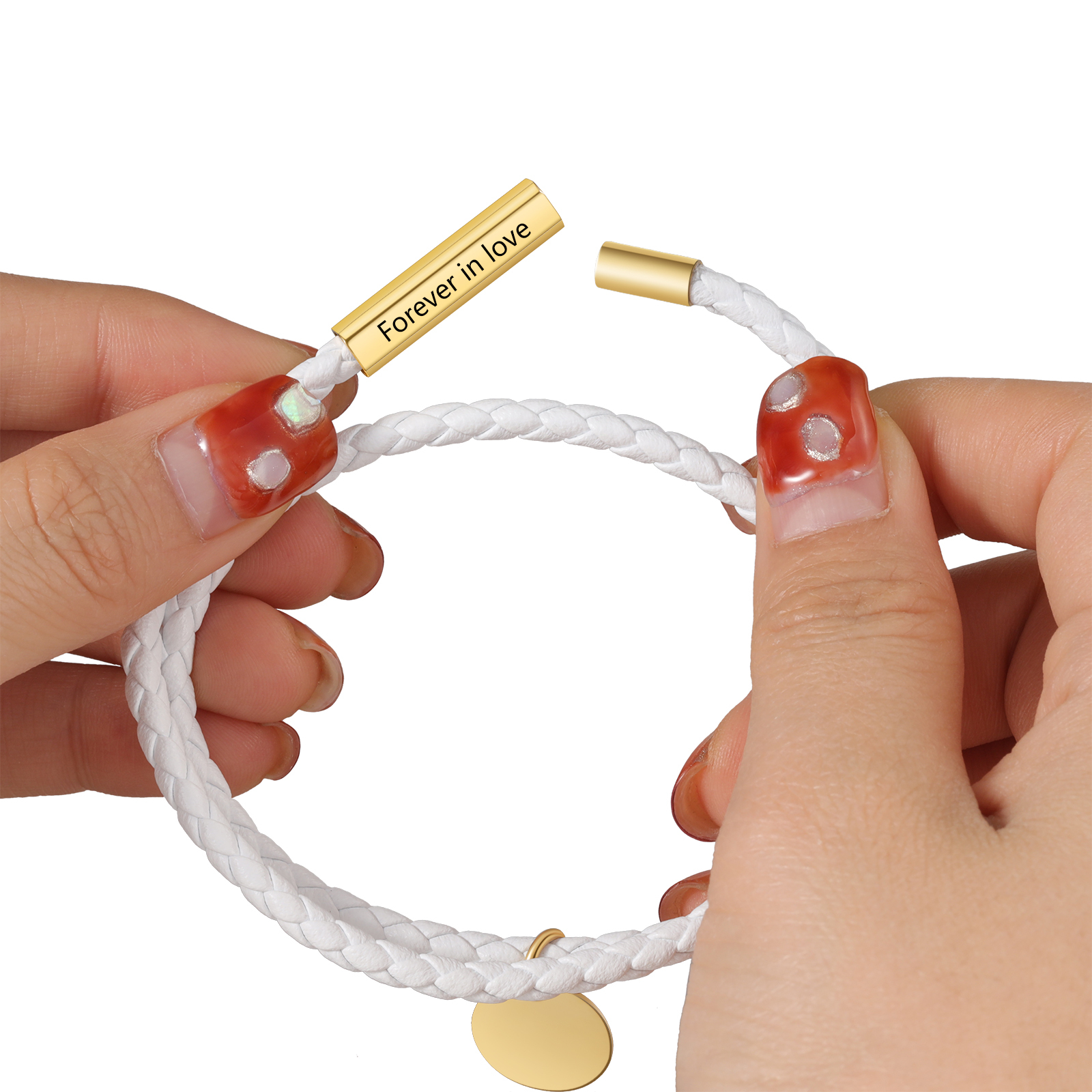 Personalised Leather Bracelet Custom Photo & Text Bracelet Couple Gift for Him/Her-Jessemade AU