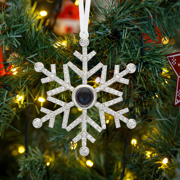 Snowflake Projection Hanging Ornaments Customised Photo Christmas Ornaments Personalised Gifts For Family/Friends
