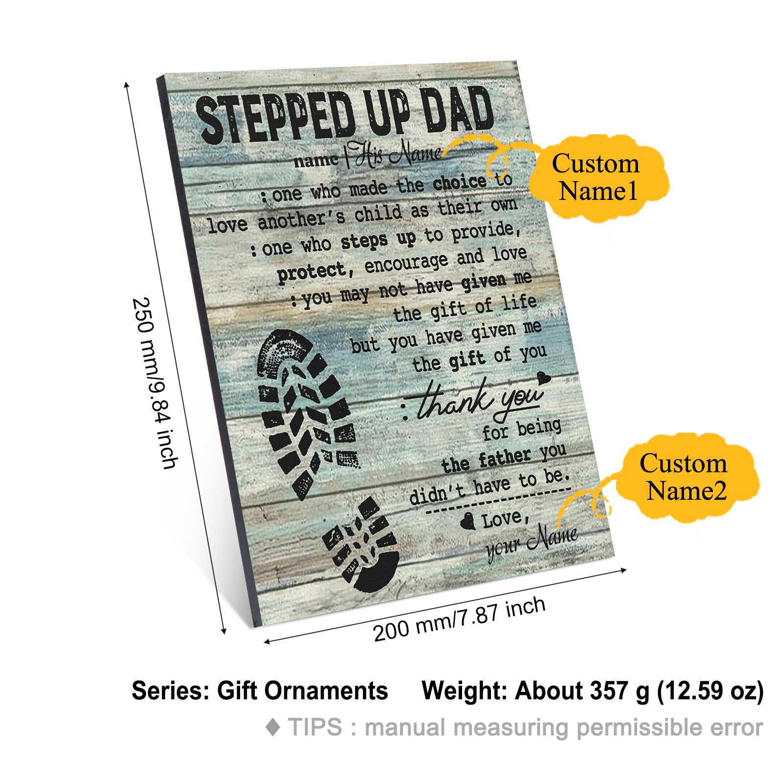 Father's Day Gifts To Dad Photo Frame Wood Signs Keepsake-Jessemade AU