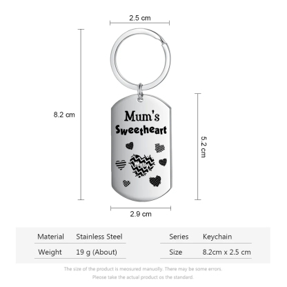 Personalised 1 Name Keychain Hearts Family Keychain Mother's Day Gift - Mum's Sweetheart-Jessemade AU