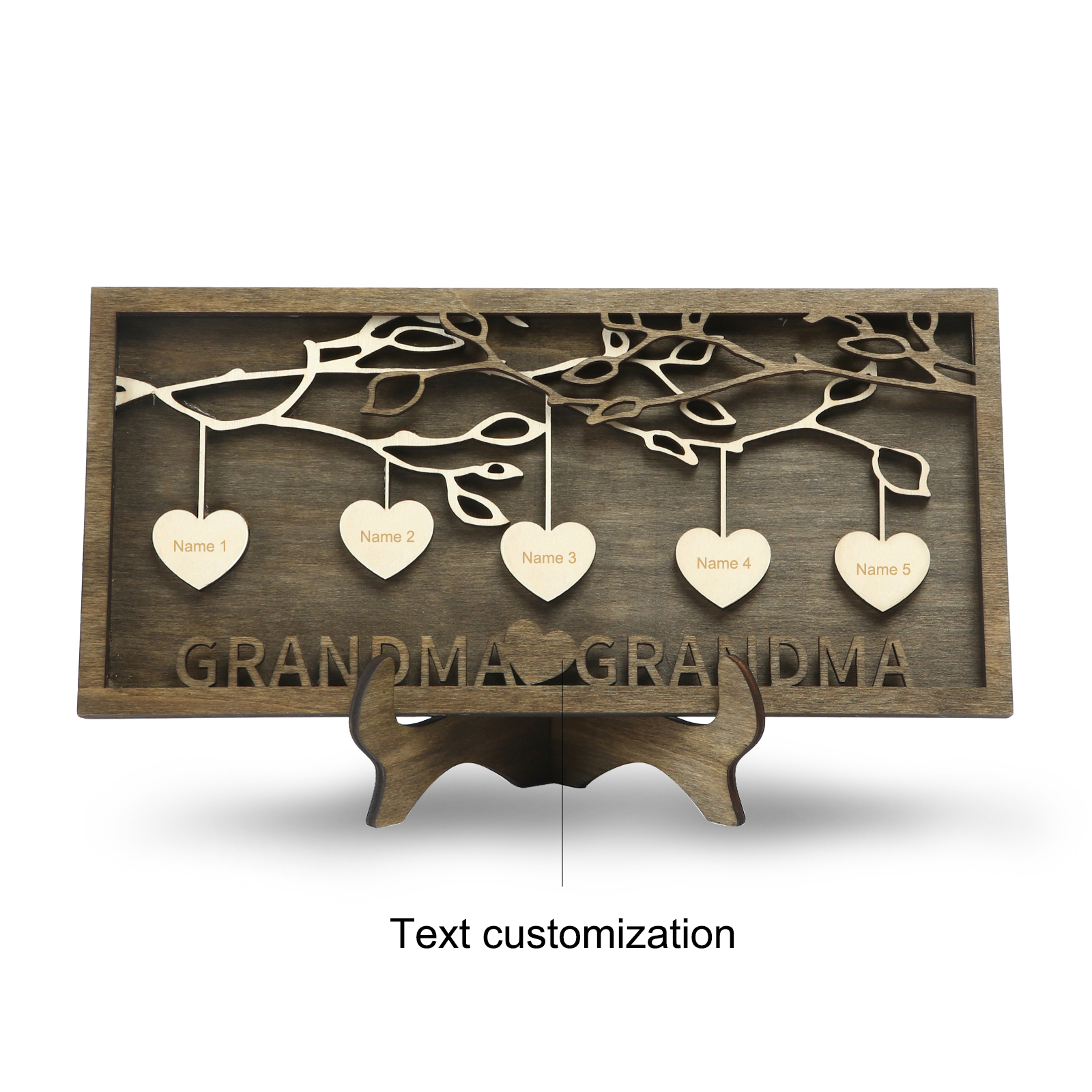 Custom Family Tree Sign Engrave 5 Names Wooden Family Frame Home Decor-Jessemade AU