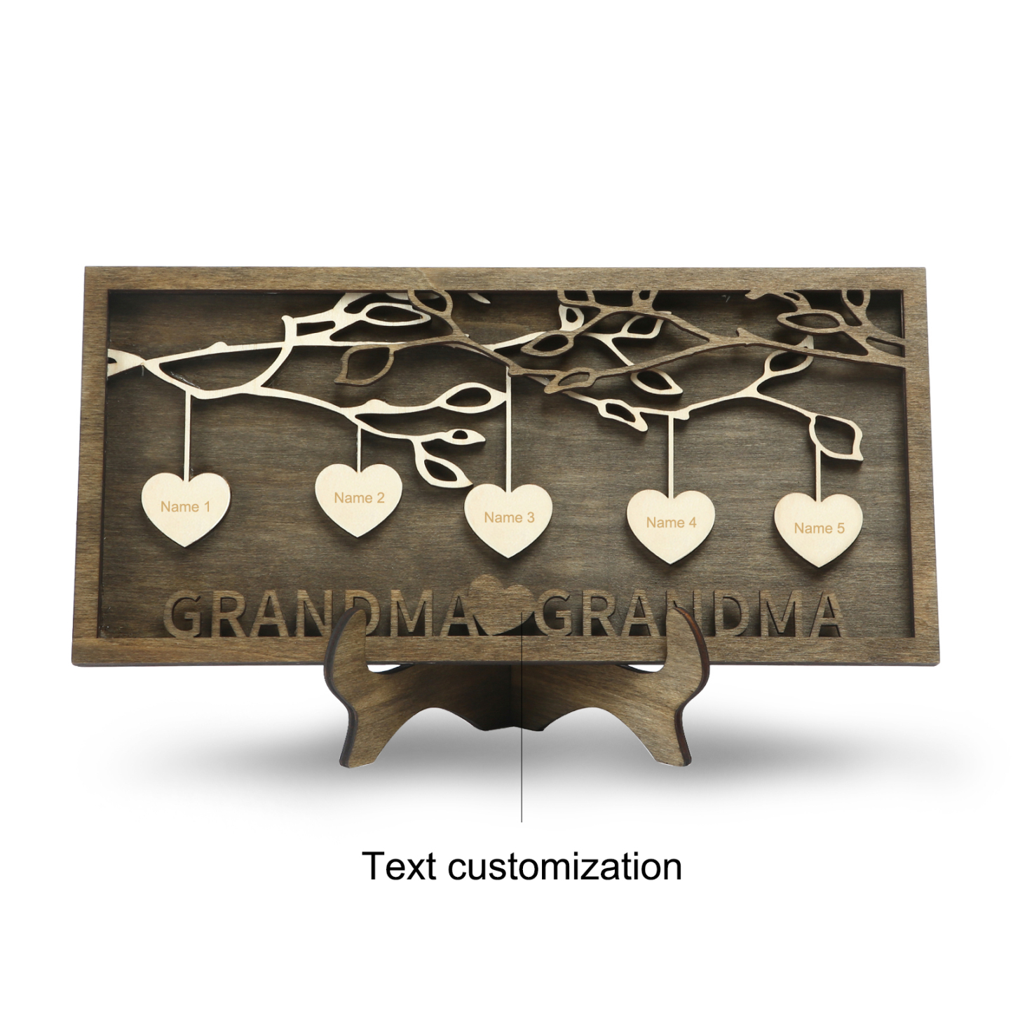 Custom Family Tree Sign Engrave 5 Names Wooden Family Frame Home Decor-Jessemade AU