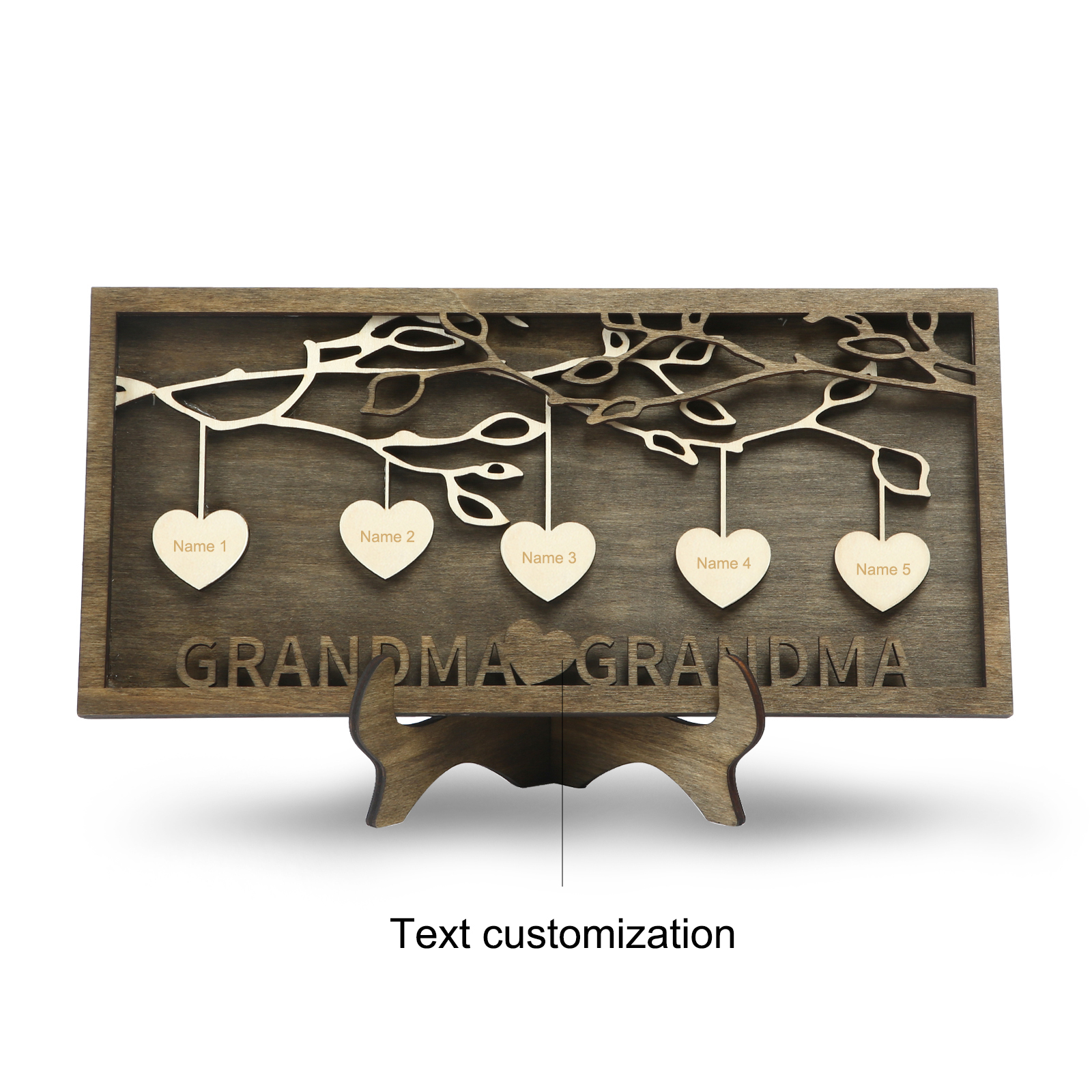 Custom Family Tree Sign Engrave 5 Names Wooden Family Frame Home Decor-Jessemade AU