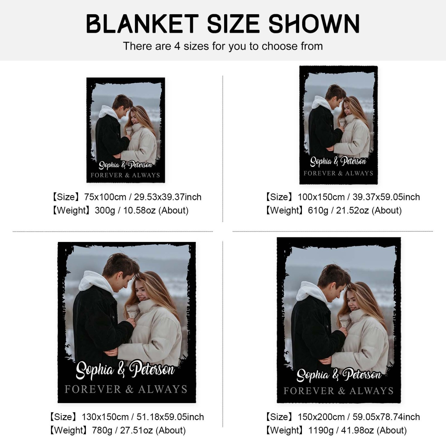 Personalised Couple Blanket Engrave Name Forever & Always Sweet Gift For Her-Jessemade AU