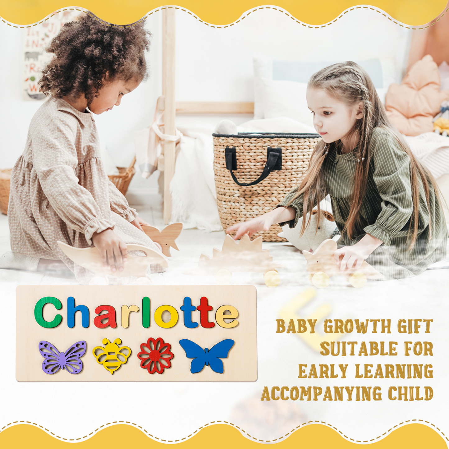 Personalised Kid's Wooden Name Alphabet Puzzle Toy for Toddlers Early Learning Child Toy-Jessemade AU