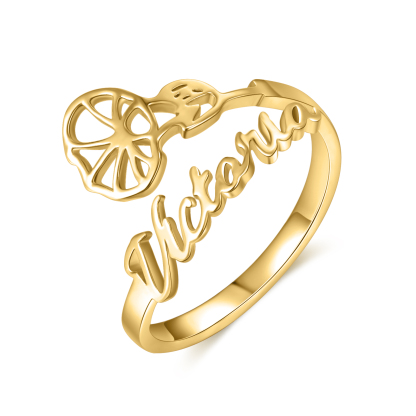 Personalised September Birth Flower Ring With Name Gifts For Her-Jessemade AU