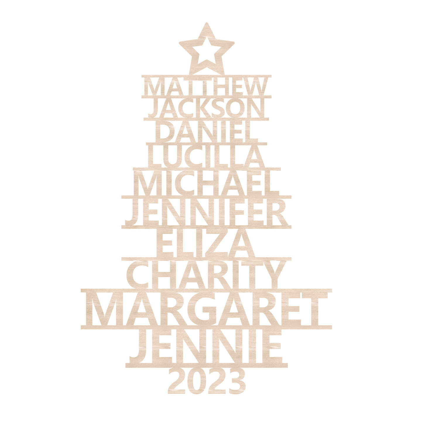 10 Names - Personalised Christmas Tree Ornaments Customised Name Xmas Wooden Decor Gifts for Family Friends-Jessemade AU