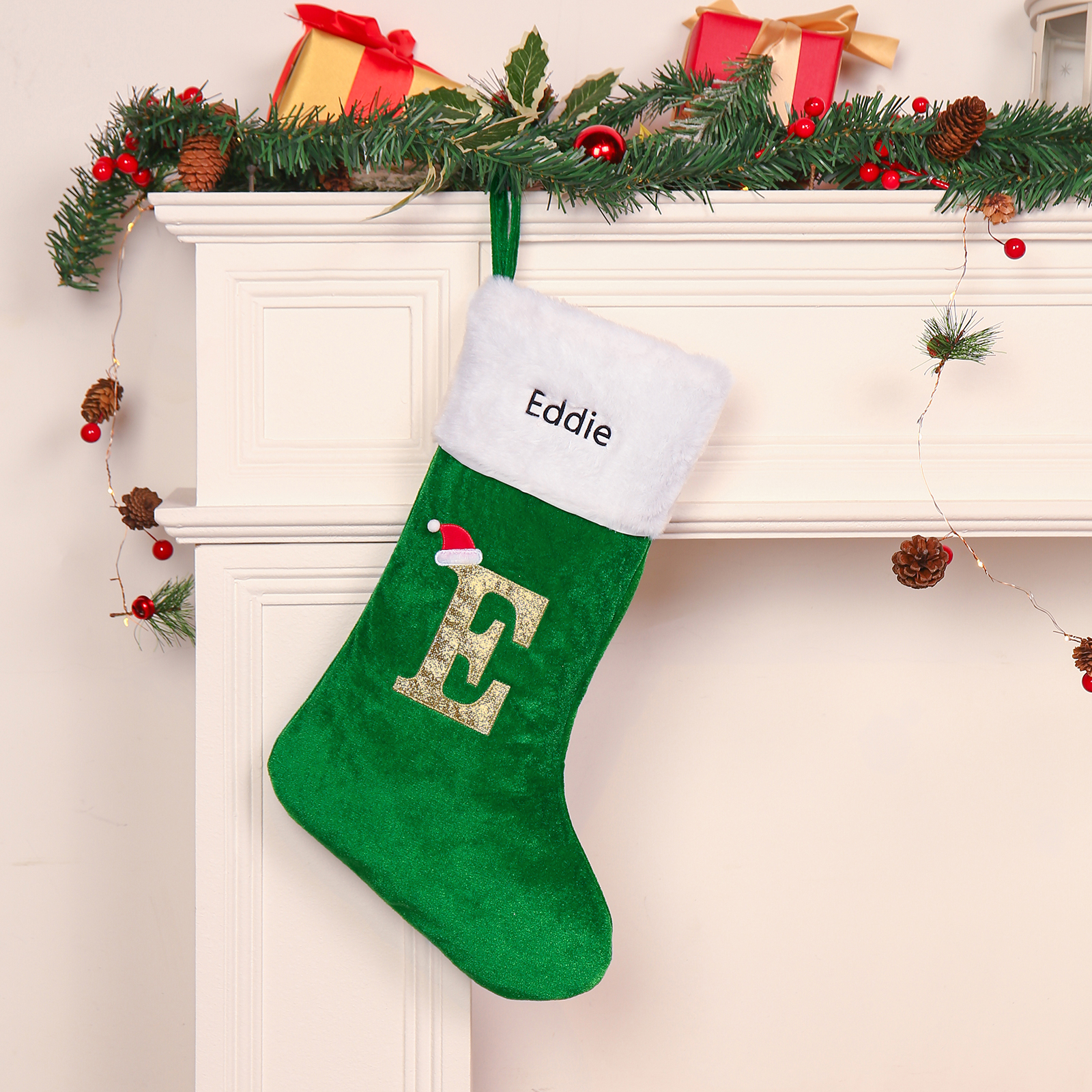 Christmas Letter Stockings Ornaments Custom 1 Name Fireplace Sock Decor Personalised Gifts for Family Friends-Jessemade AU