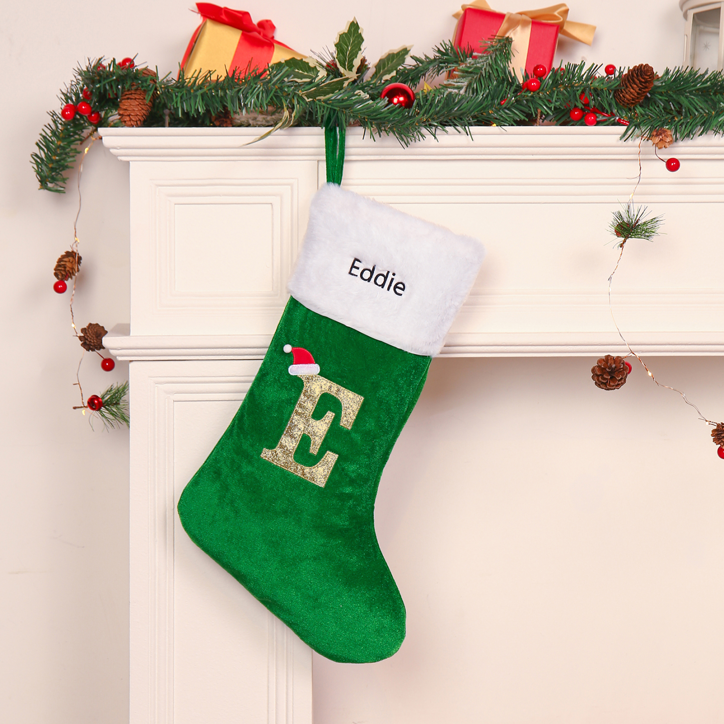 Christmas Letter Stockings Ornaments Custom 1 Name Fireplace Sock Decor Personalised Gifts for Family Friends-Jessemade AU