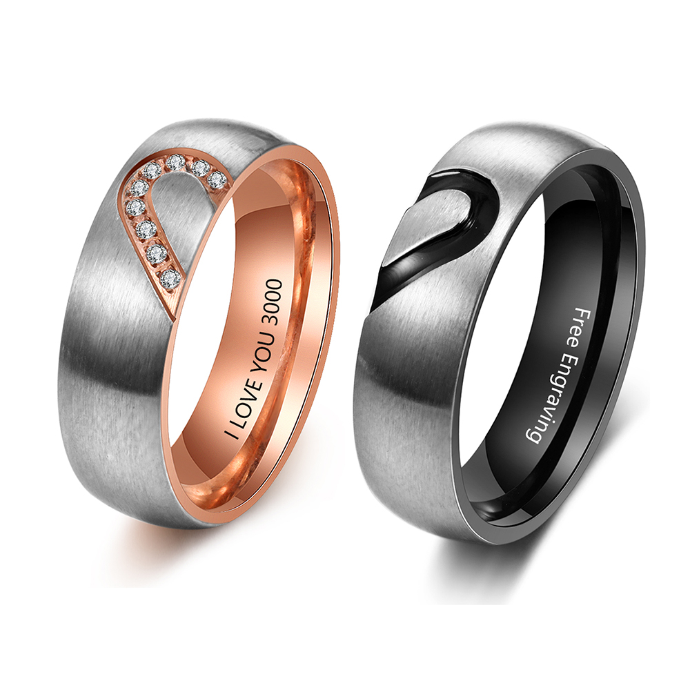 Engagement Ring Promise Ring Couple Matching Ring Love Style Gifts for Him Her