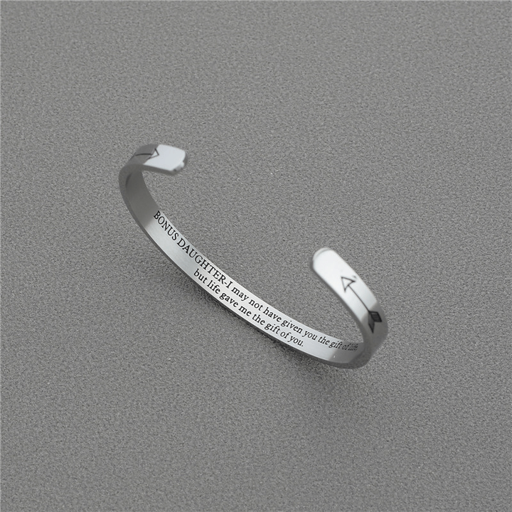 To My Daughter, Life gave me the gift of you, Cuff Bangle Bracelet Gifts For Her-Jessemade AU