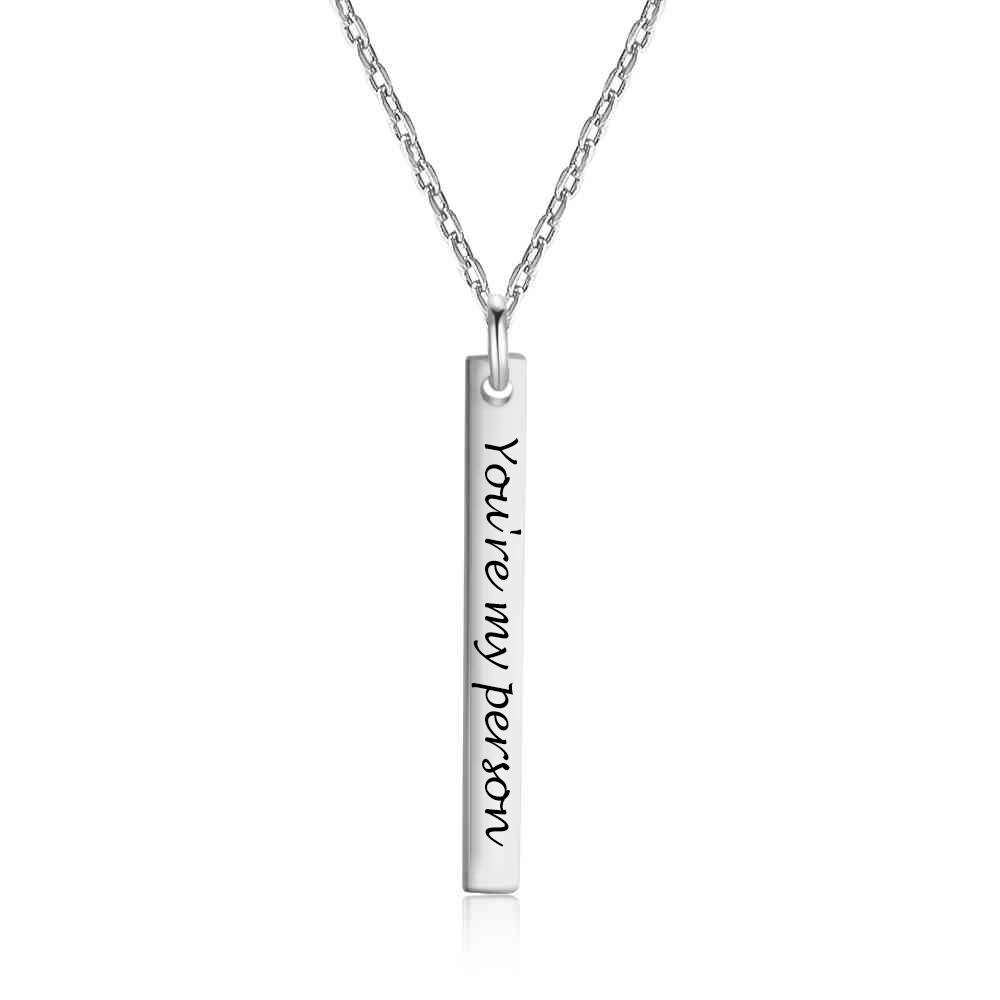 You're My Person Custom Engraving Bar Necklace-Jessemade AU