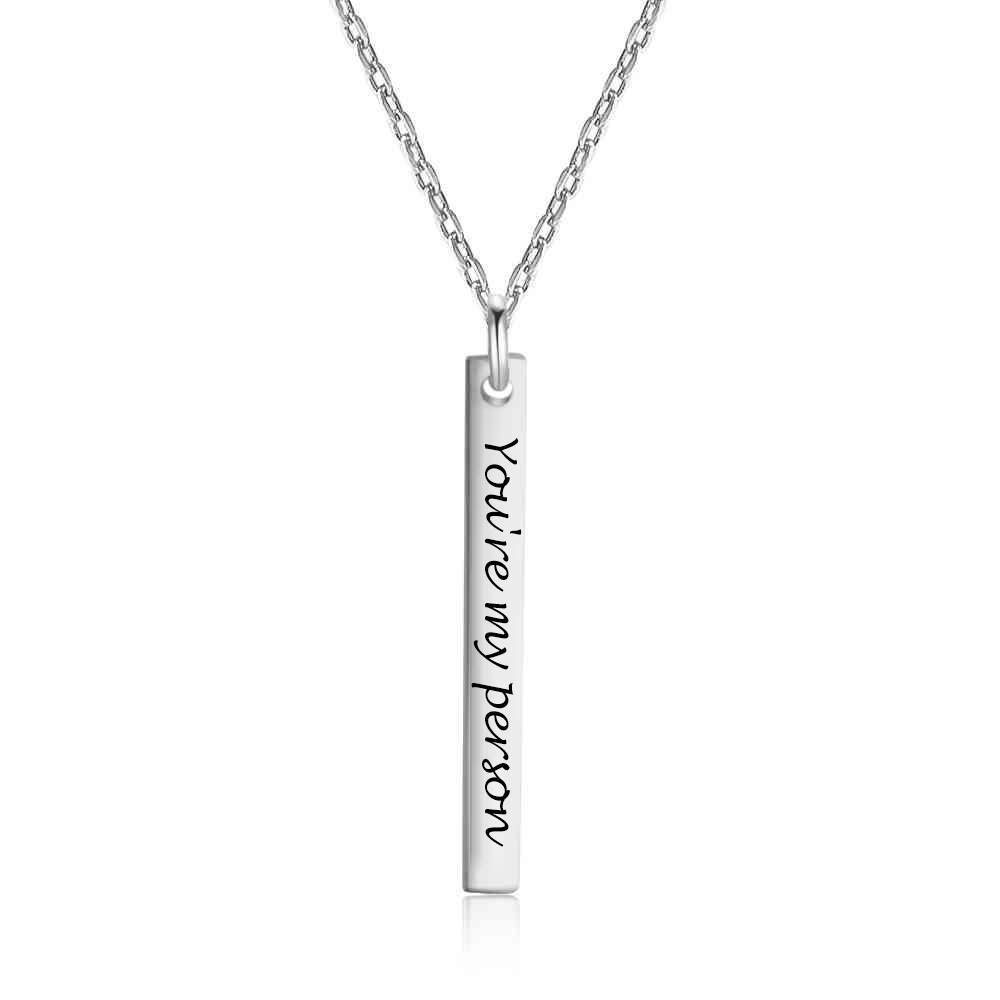 You're My Person Custom Engraving Bar Necklace-Jessemade AU