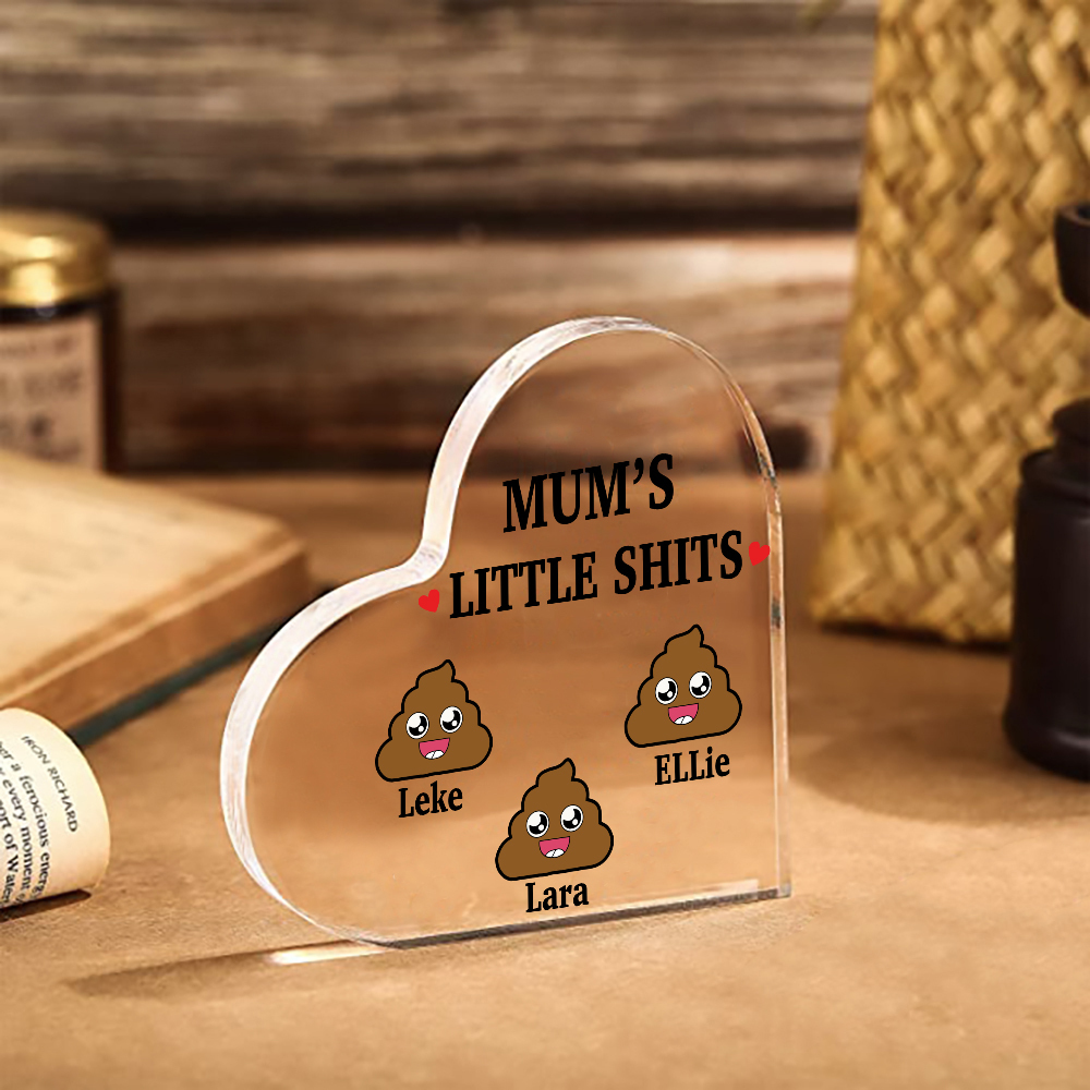 3 Names - Personalised Acrylic Heart Keepsake Custom Name Ornaments Mother's Day Funny Gifts for Mum-Jessemade AU